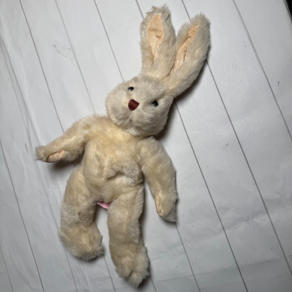 Russ Berrie Classic Bunny Rabbit Cream 15" Plush Stuffed Animal‎ Toy w/ Corduroy